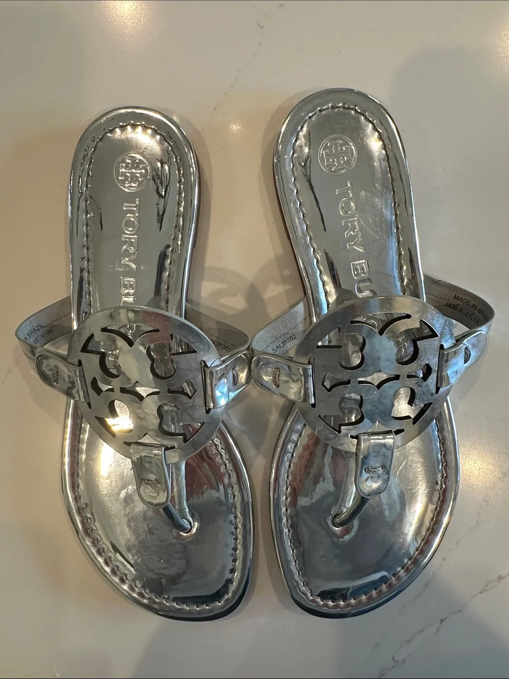 Tory Burch Miller Metallic Sandals Sz. 6.5